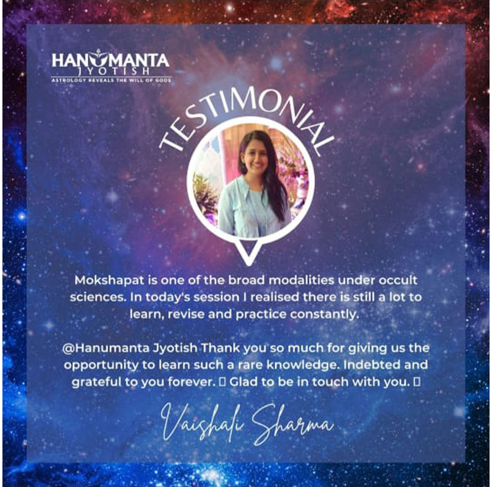 Hanumanta Jyotish - Testimonial