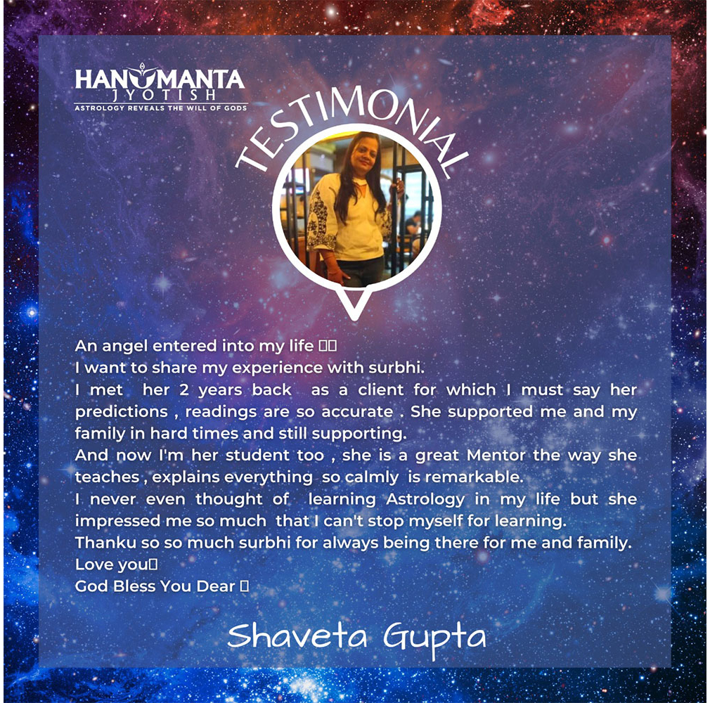 Hanumanta Jyotish - Testimonial