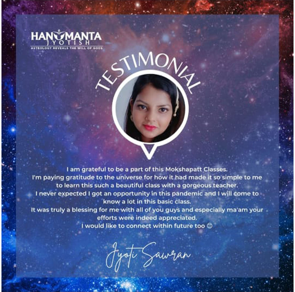 Hanumanta Jyotish - Testimonial